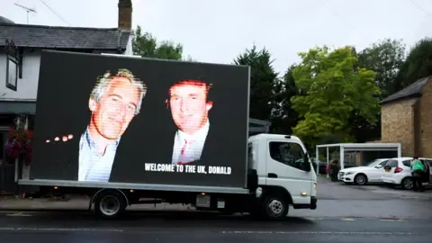 Four Detentions Made After Trump and Jeffrey Epstein Images Projected on Windsor Castle